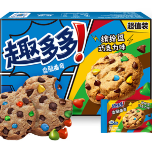 趣多多-香脆曲奇（缤纷豆巧克力味）340g*12盒